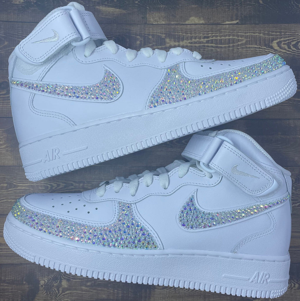Custom AF 1s Shoes with Iridescent Glitter Design-oicustom