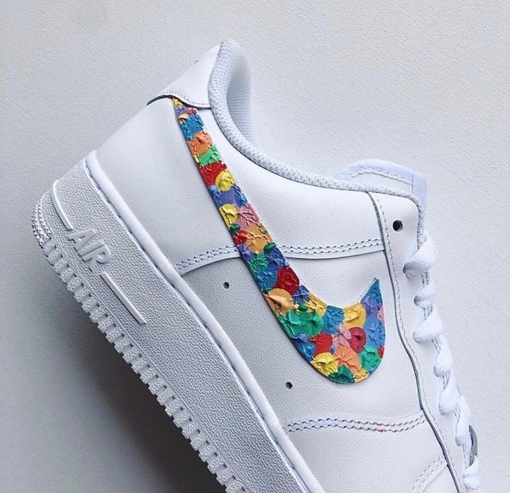 Custom AF 1s Shoes with Multicolor Painted Swoosh-oicustom