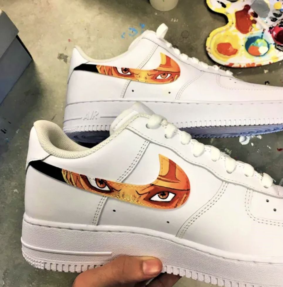 Custom AF 1s Shoes with Naruto Eyes Design-oicustom
