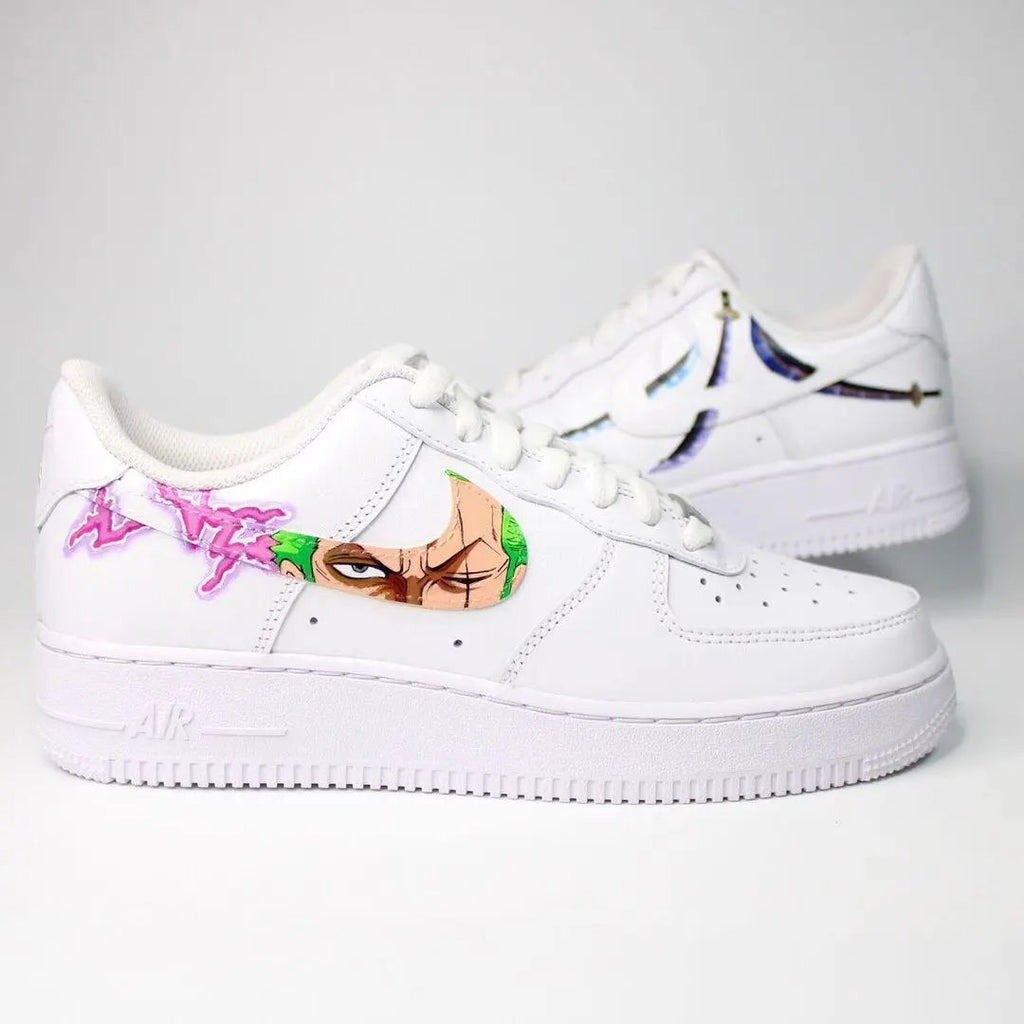 Custom AF 1s Shoes with Pink Green One Piece Design-oicustom