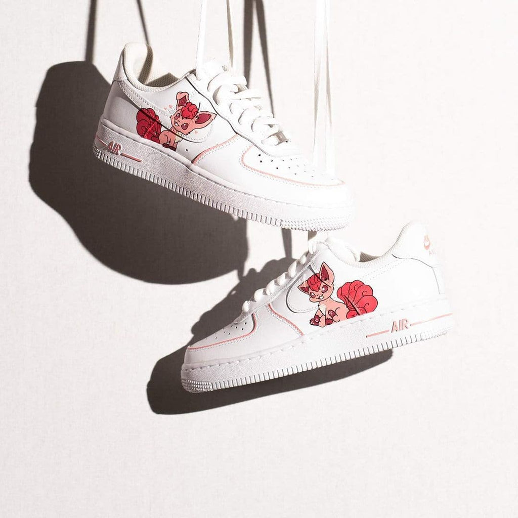 Custom AF 1s Shoes with Red and Pink Cartoon Character Design-oicustom