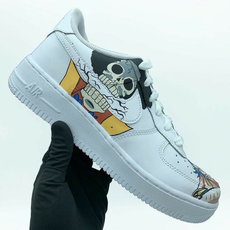 Custom AF 1s Shoes with Skull and Anime Pattern-oicustom