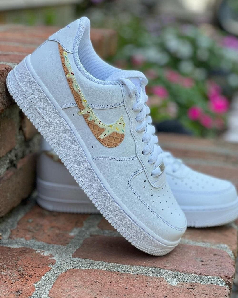 Custom AF 1s Shoes with Waffle Cone Pattern-oicustom