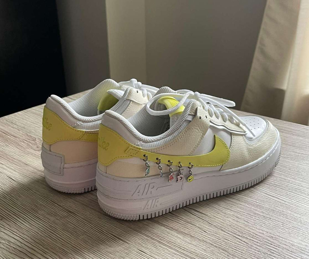Custom AF 1s Shoes Yellow Accents Charms Design-oicustom