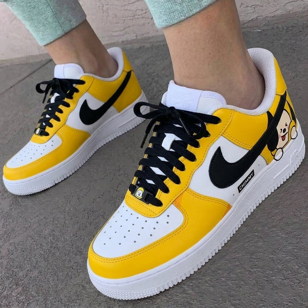 Custom AF 1s Shoes Yellow Black Chimmy-oicustom