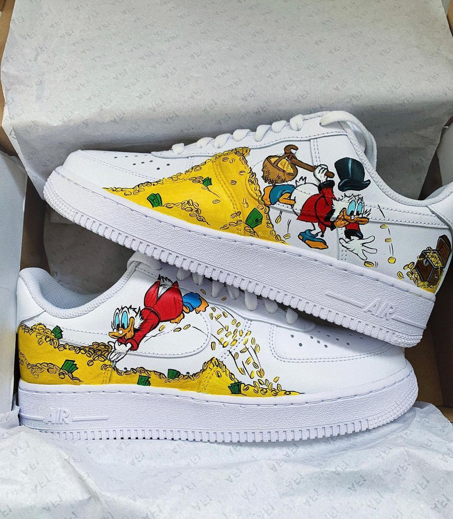 Custom AF 1s Shoes Yellow Donald Duck Design-oicustom