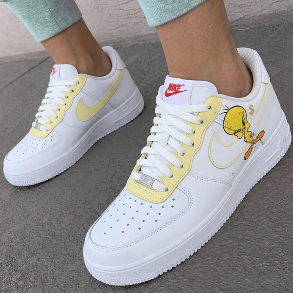 Custom AF 1s Shoes Yellow Tweety Bird-oicustom