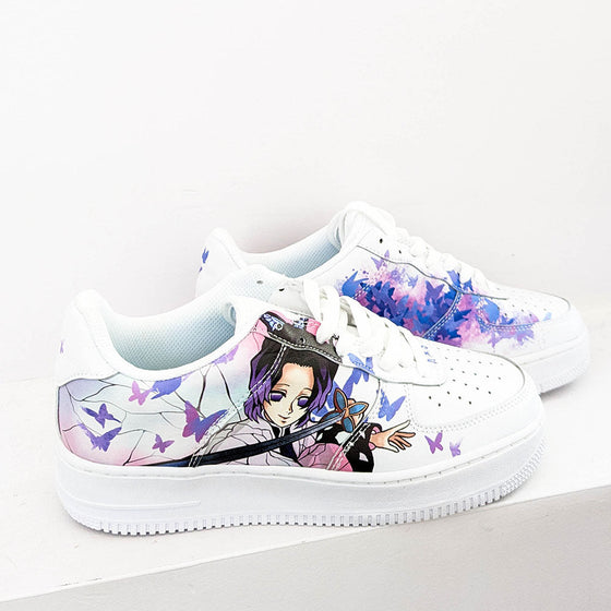Custom Air Force 1 Anime Character And Pink Purple Butterflies-oicustom
