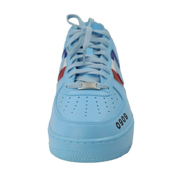 Custom Air Force 1 Baby Blue With Ferrari Logo-oicustom