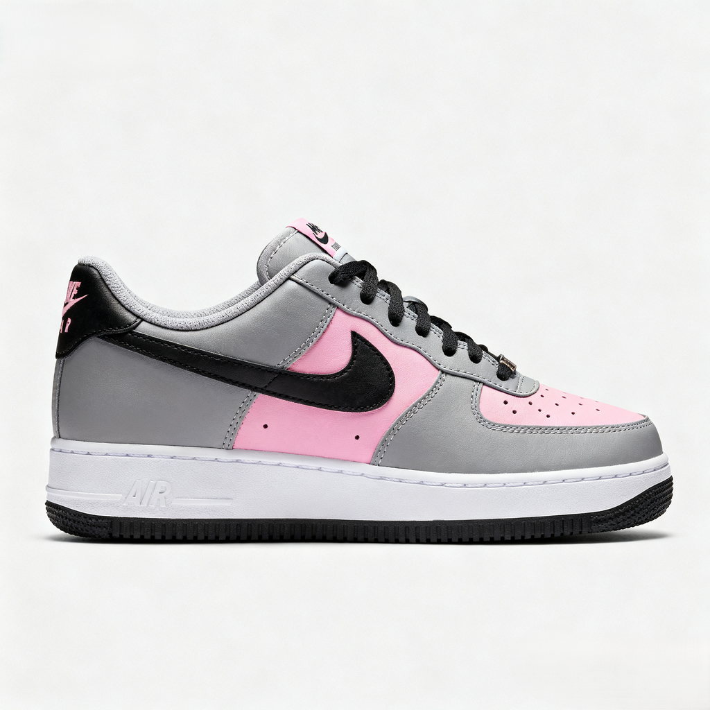 Custom Air Force 1 Baby Pink And Gray-oicustom