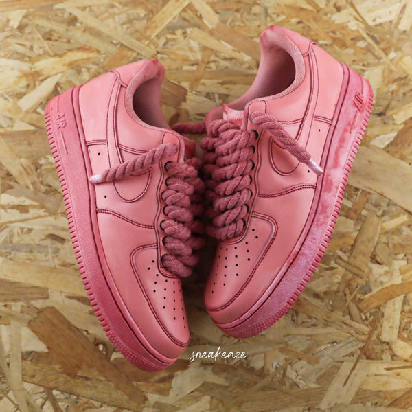 Custom Air Force 1 Baby Pink Braided Laces-oicustom