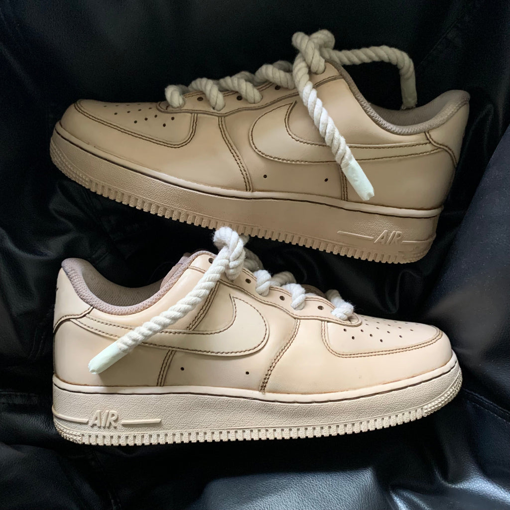 Custom Air Force 1 Beige Rope Laces-oicustom