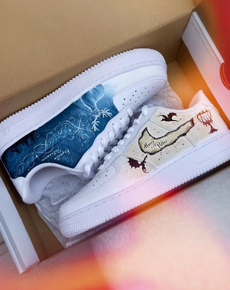 Custom Air Force 1 Black Castle Blue Deer-oicustom