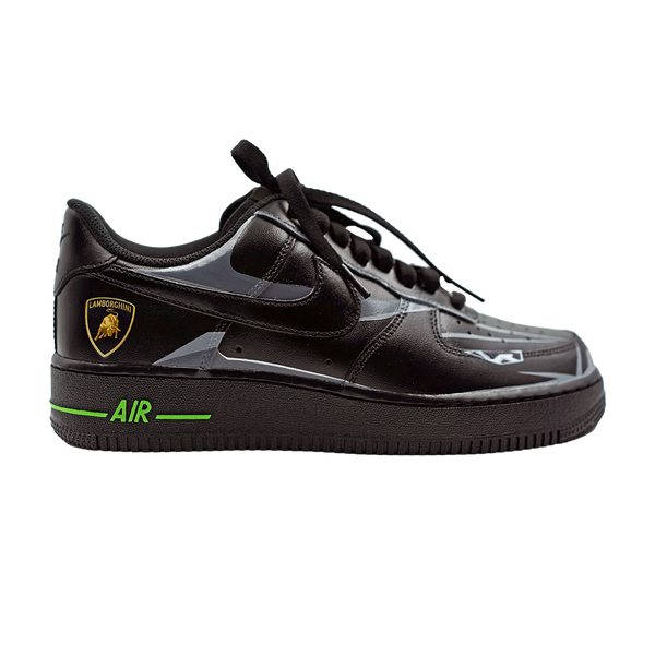 Custom Air Force 1 Black Lamborghini Logo Pattern-oicustom