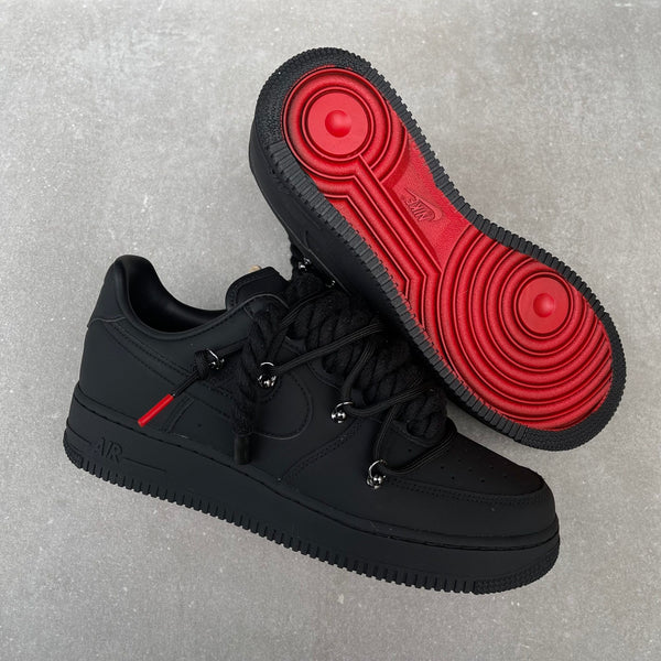 Custom Air Force 1 Black Red Sole-oicustom