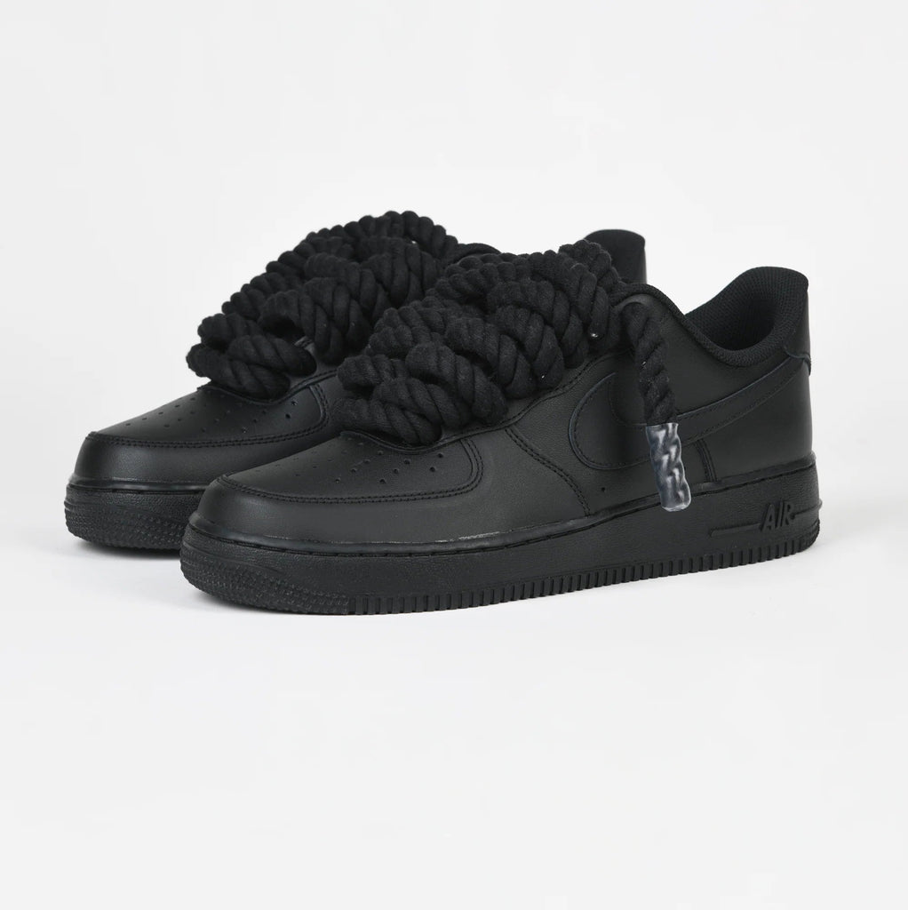 Custom Air Force 1 Black Rope Design-oicustom