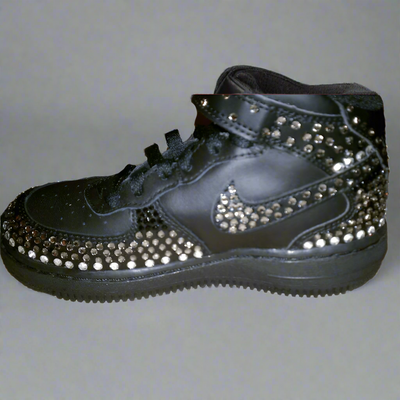 Custom Air Force 1 Black Studded Rhinestones-oicustom