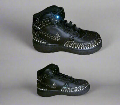 Custom Air Force 1 Black Studded Rhinestones-oicustom