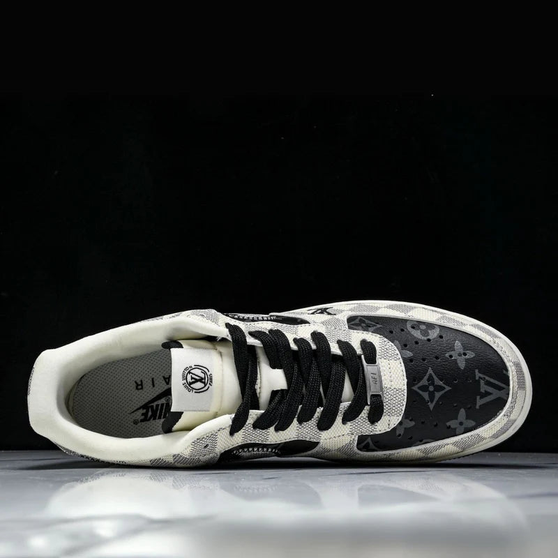 black and white lv air force 1