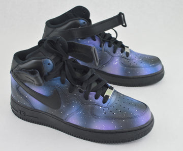 Custom Air Force 1 Black With Galaxy Pattern-oicustom