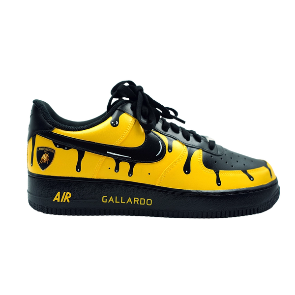 Custom Air Force 1 Black Yellow Lamborghini Theme-oicustom