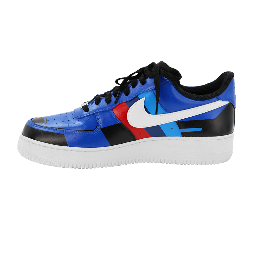 Custom Air Force 1 Blue Black Red Pattern-oicustom