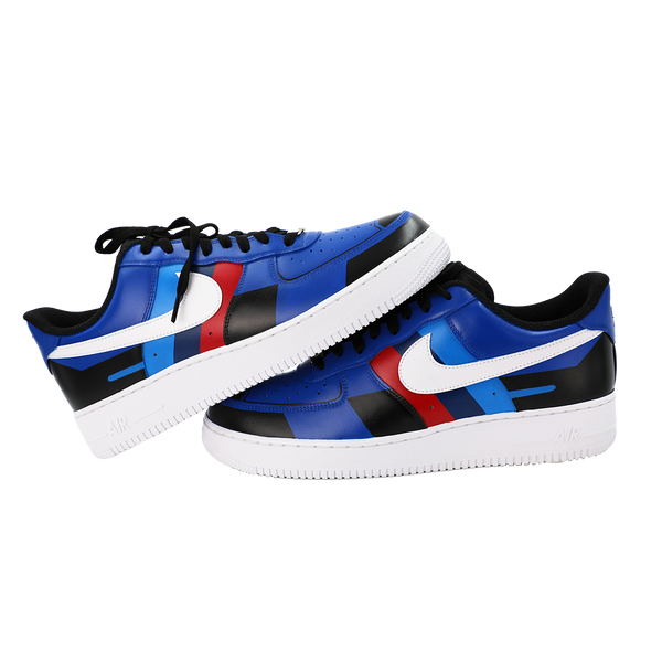 Custom Air Force 1 Blue Black Red Pattern-oicustom