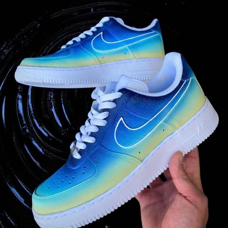 Custom Air Force 1 Blue Yellow Gradient-oicustom