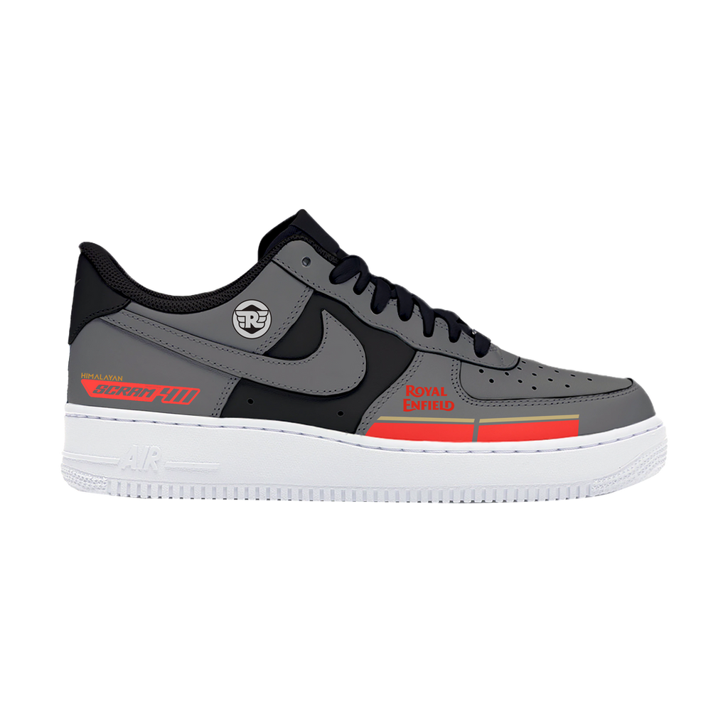 Custom Air Force 1 Grey With Royal Enfield Graphics-oicustom