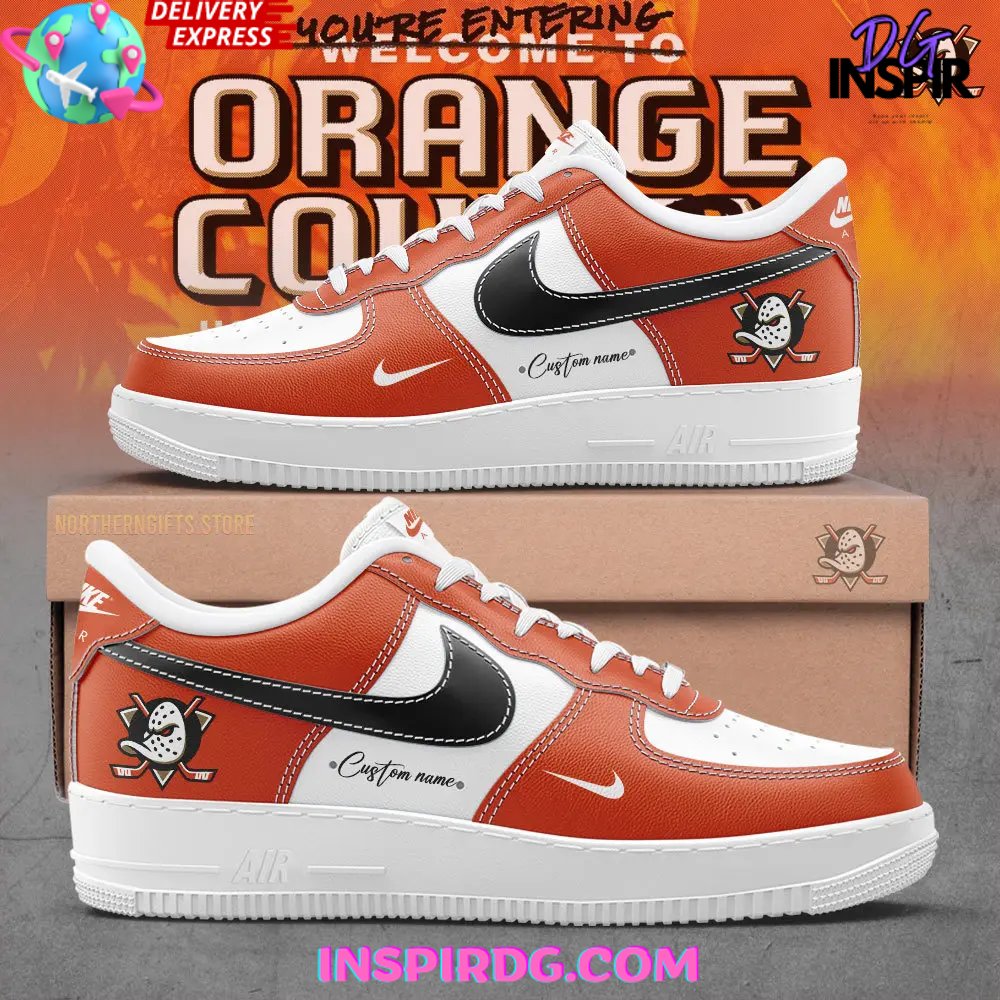 Custom Air Force 1 Orange Hockey - themed-oicustom