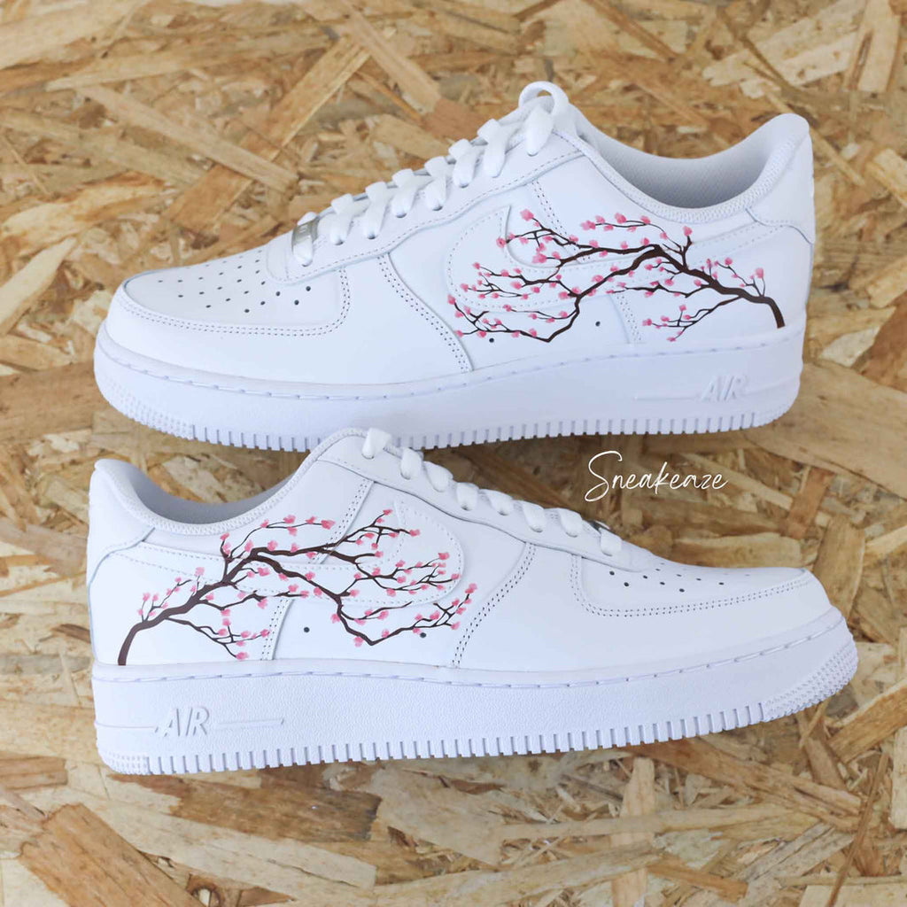 Custom Air Force 1 Pink Cherry Blossom Design-oicustom