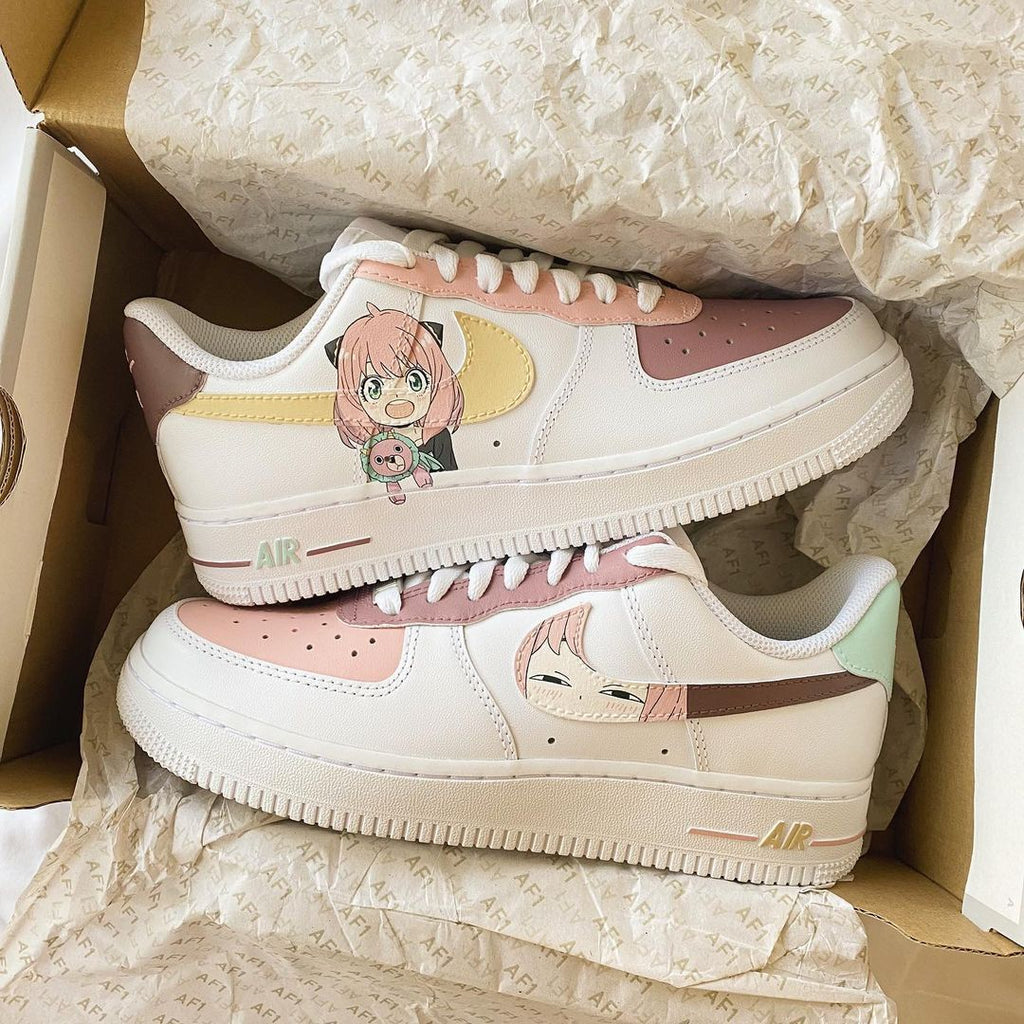 Custom Air Force 1 Shoes Baby Pink Anime Pattern-oicustom