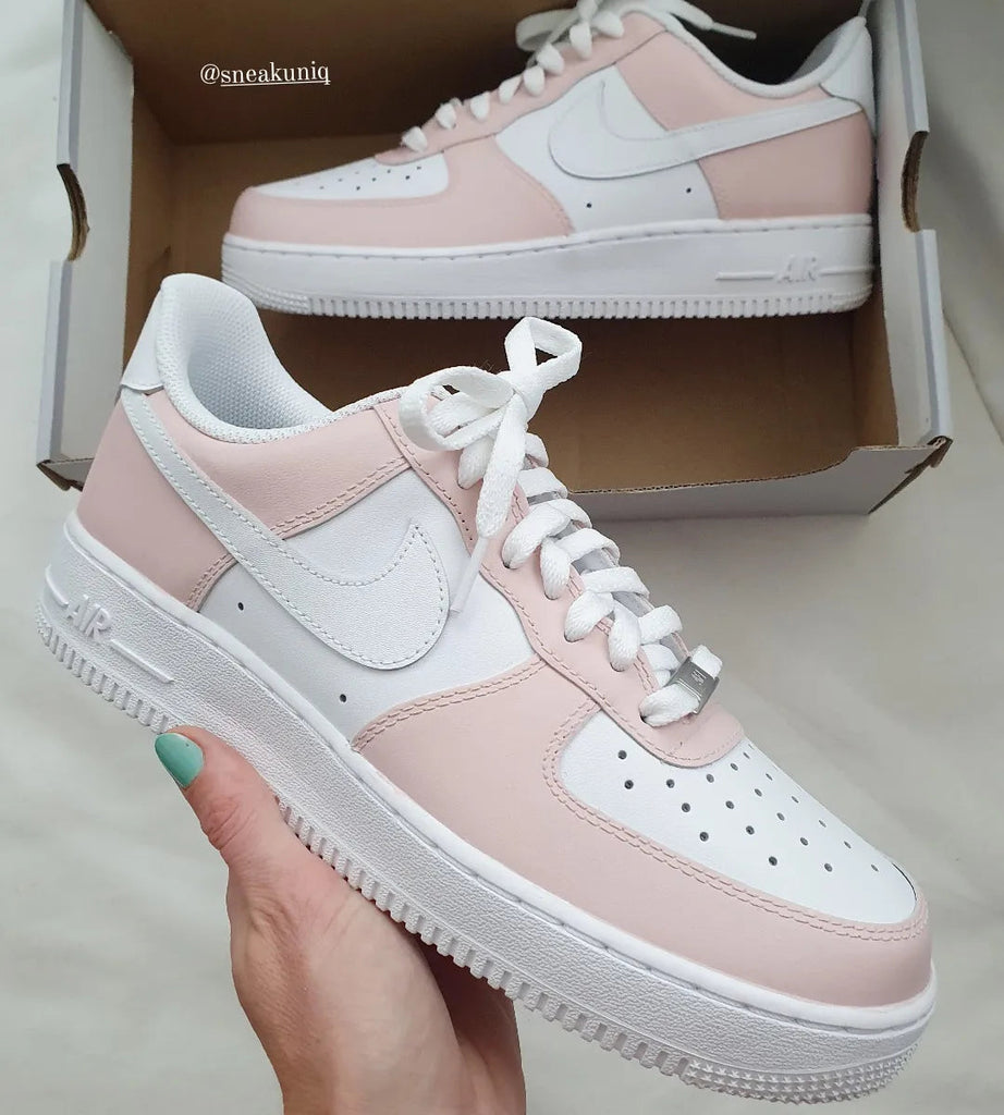 Custom Air Force 1 Shoes Baby Pink White Design-oicustom