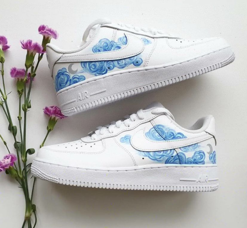 Custom Air Force 1 Shoes Blue Clouds Pattern-oicustom