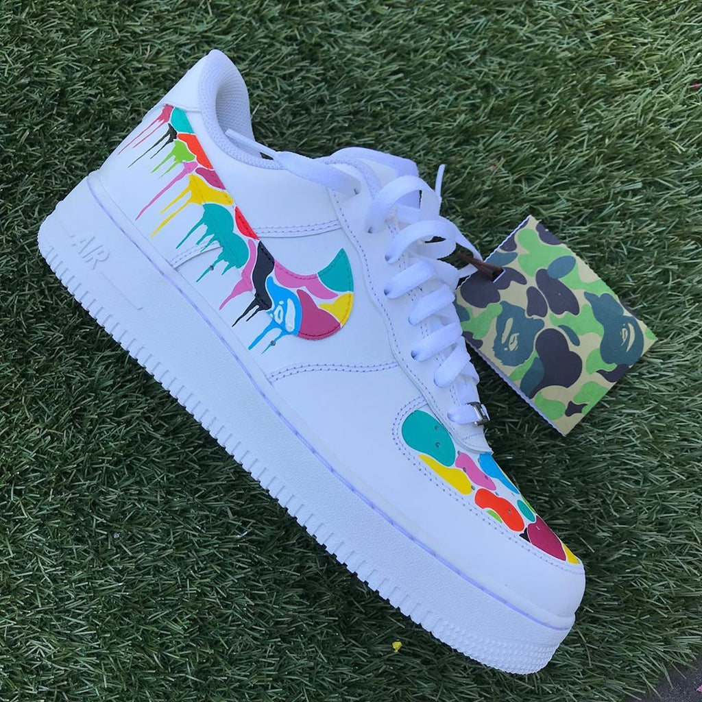 Custom Air Force 1 Shoes Multicolor Splatter Design-oicustom