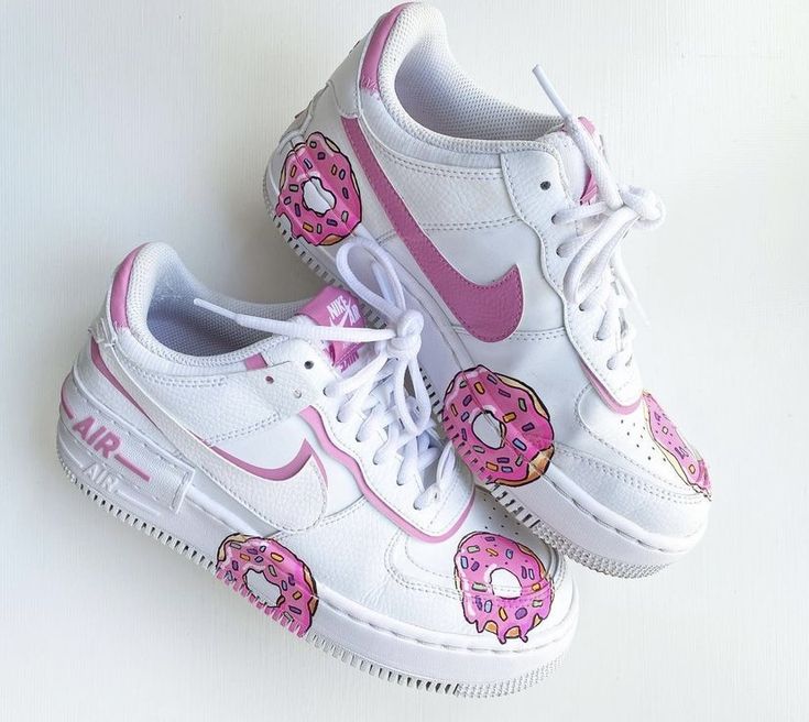 Custom Air Force 1 Shoes Pink Donut Design-oicustom