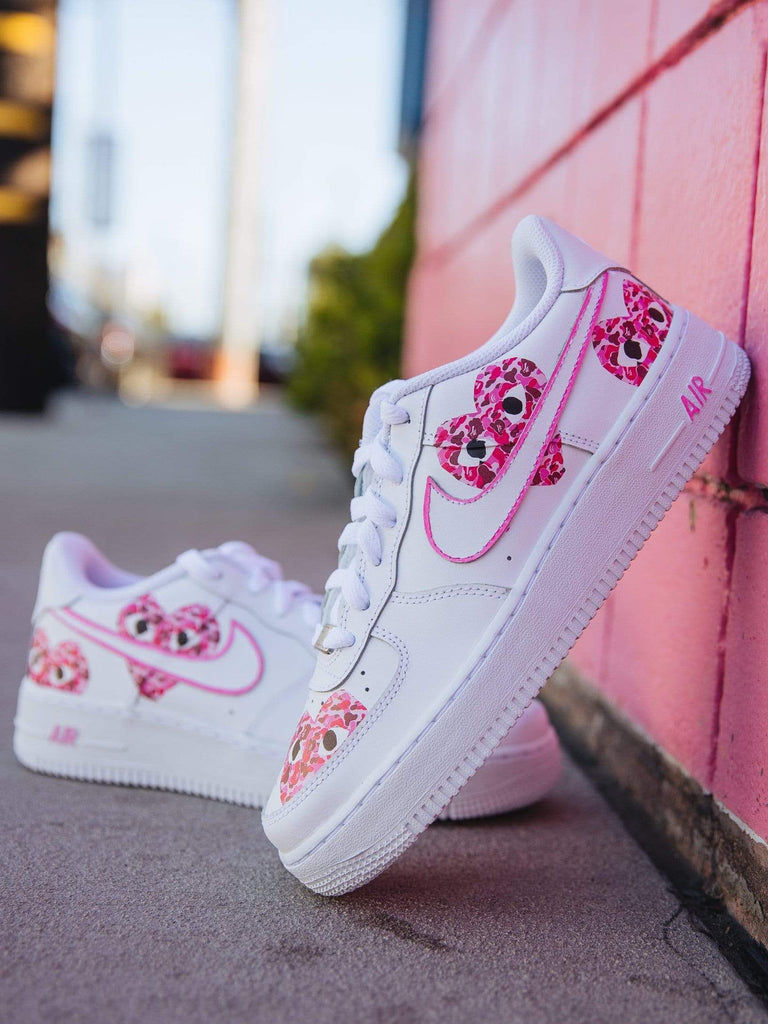 Custom Air Force 1 Shoes Pink Heart Pattern-oicustom