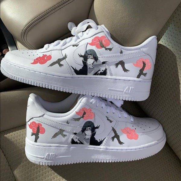 Custom Air Force 1 Shoes with Anime Character and Red Flower Pattern-oicustom