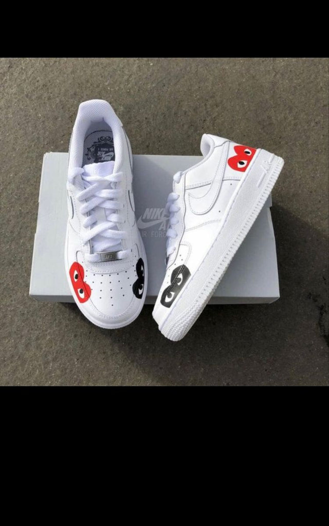 Custom Air Force 1 Shoes with Red and Black Eyes Pattern-oicustom