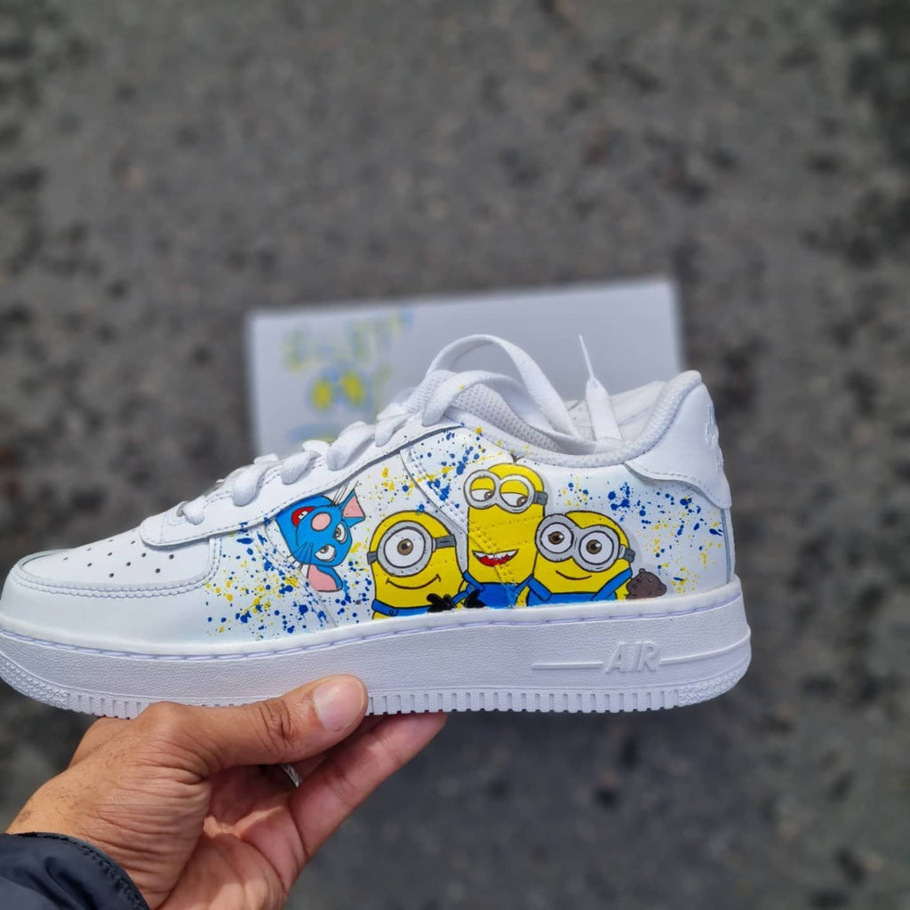 Custom Air Force 1 Shoes Yellow Blue Minions Design-oicustom