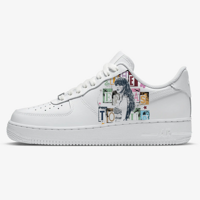 Custom Air Force 1 Taylor Swift Pattern With Multicolor Letter-oicustom