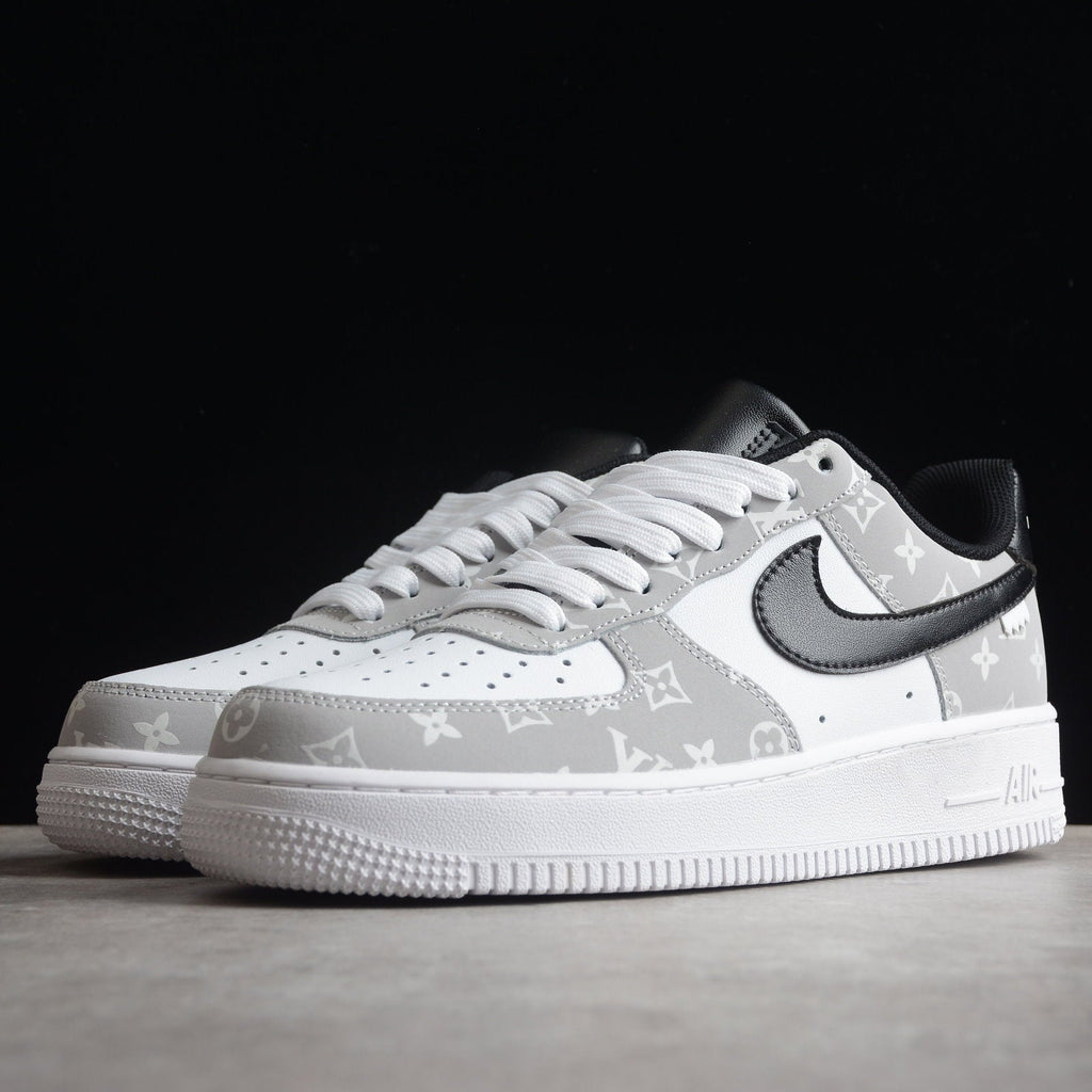 Custom Air Force 1 White And Gray With LV Pattern-oicustom