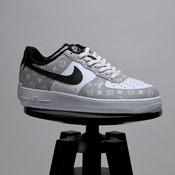 Custom Air Force 1 White And Gray With LV Pattern-oicustom