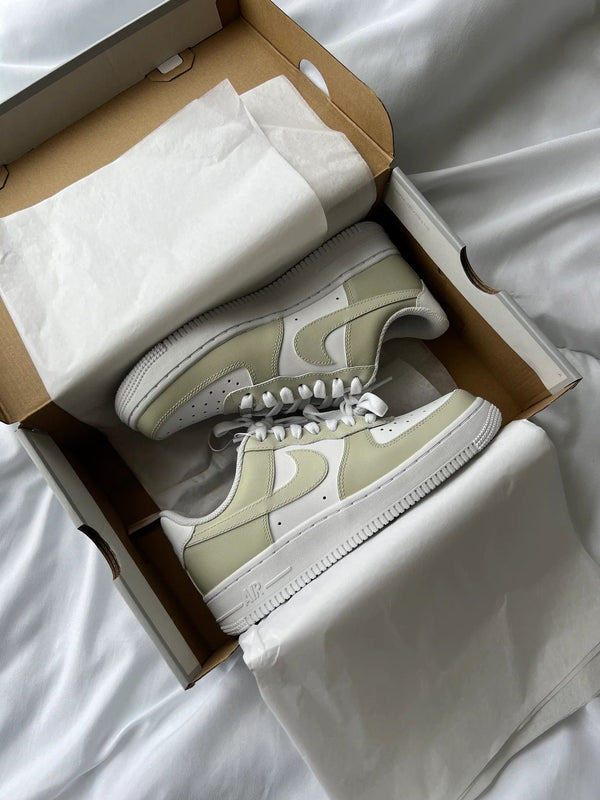 Custom Air Force 1 White And Light Green-oicustom