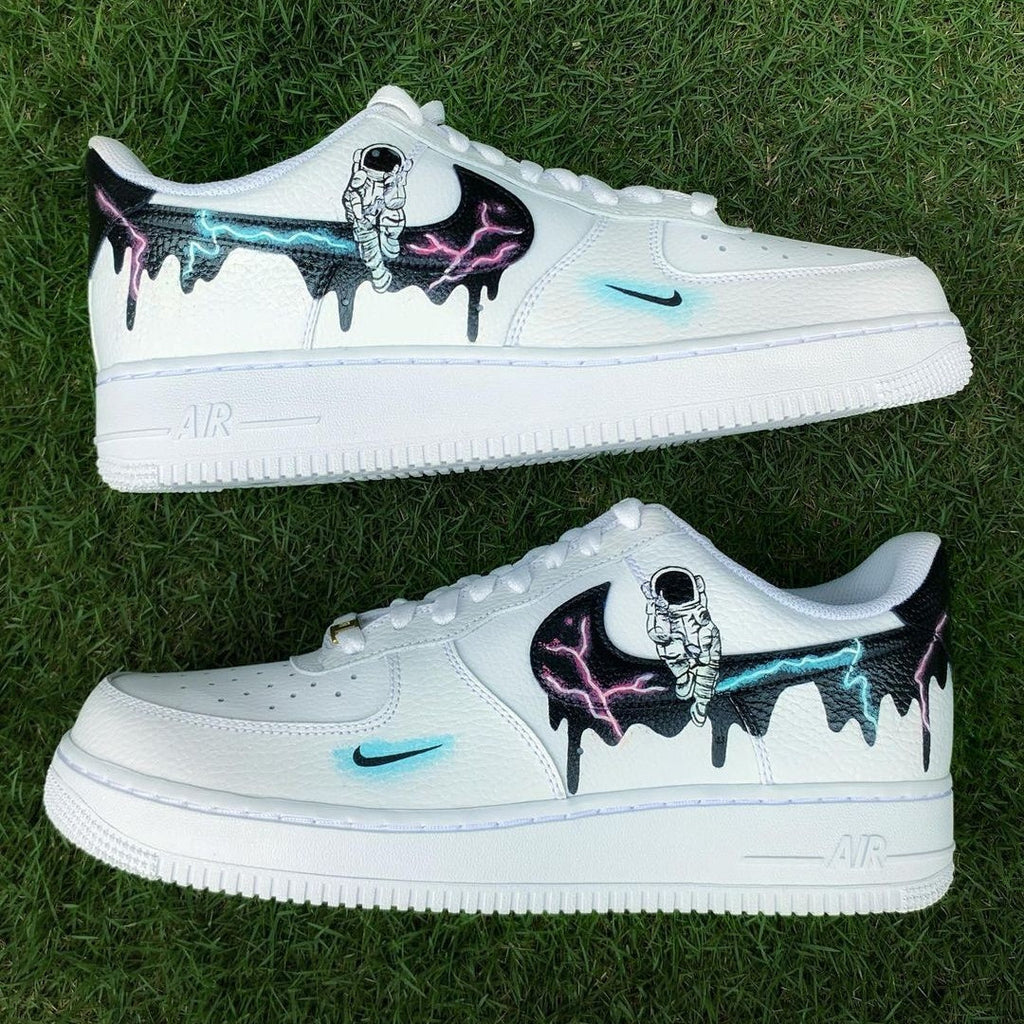 Custom Air Force 1 White Astronaut And Lightning Pattern-oicustom