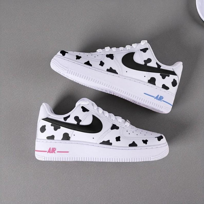 Custom Air Force 1 White Black Cow Spot-oicustom