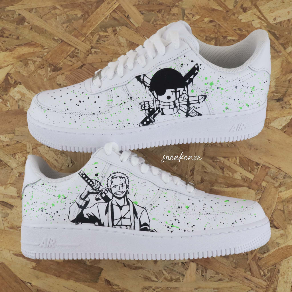 Custom Air Force 1 White Black One Piece Anime Pattern-oicustom