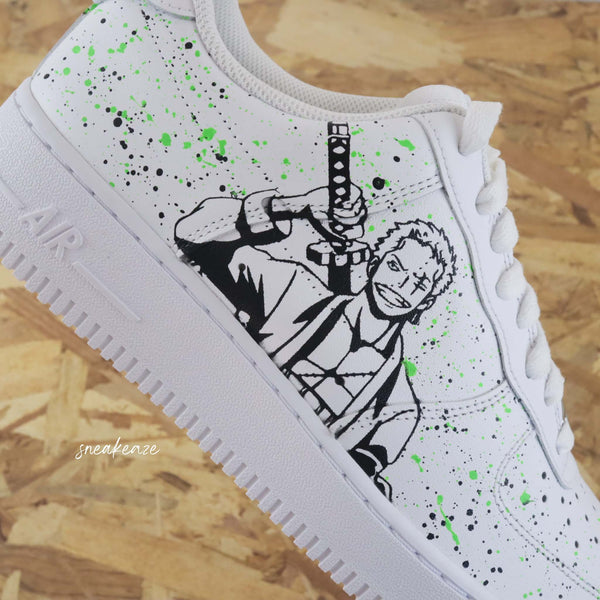 Custom Air Force 1 White Black One Piece Anime Pattern-oicustom
