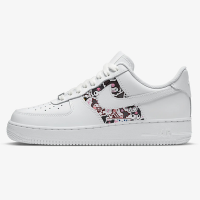 Custom Air Force 1 White Black With Kuromi Patterns-oicustom