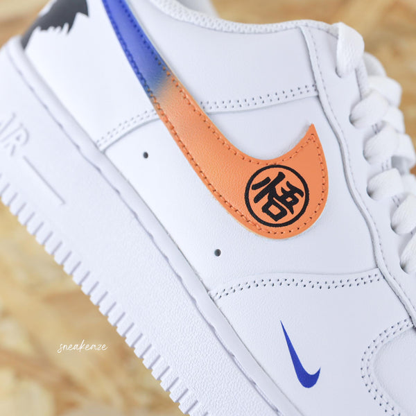 Custom Air Force 1 White Blue Orange Dragon Ball Design-oicustom